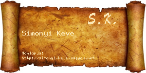 Simonyi Keve névjegykártya